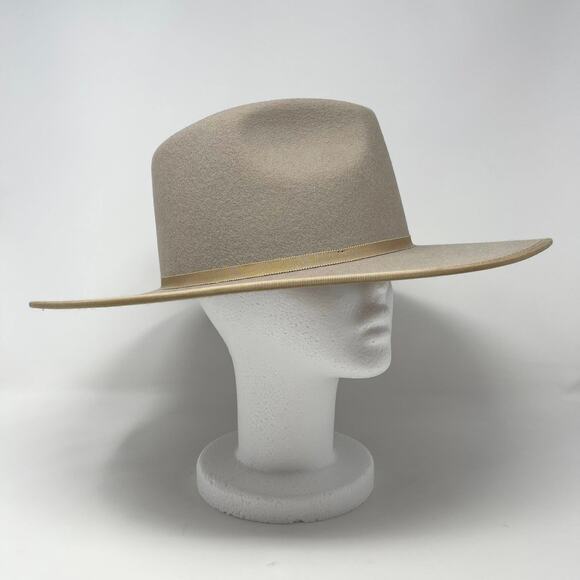 Olive & Pique Billie Hat Tan Beige Wool Felt Structured Rancher Western Fall - Picture 1 of 10